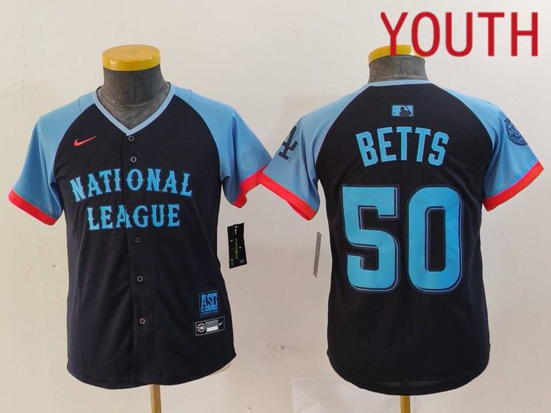 Youth Los Angeles Dodgers 50 Betts Blue All star 2024 Nike MLB Jersey style 815